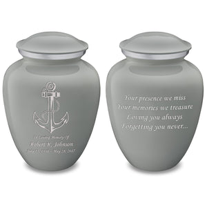 Adult Embrace Slate Grey Anchor Cremation Urn