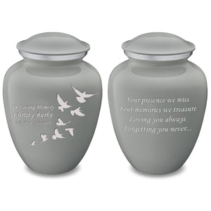 Adult Embrace Slate Grey Doves Cremation Urn