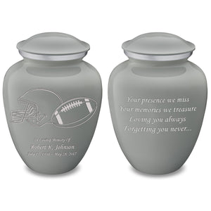 Adult Embrace Slate Grey Football Cremation Urn