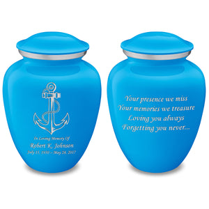 Adult Embrace Racing Blue Anchor Cremation Urn