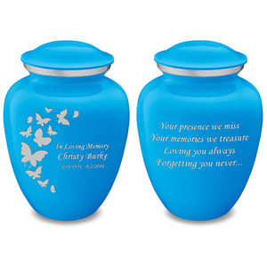 Adult Embrace Racing Blue Butterfly Cremation Urn