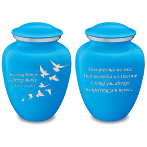 Adult Embrace Racing Blue Doves Cremation Urn