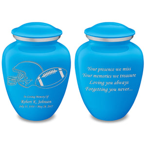 Adult Embrace Racing Blue Football Cremation Urn