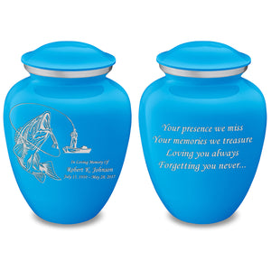 Adult Embrace Racing Blue Fishing Cremation Urn