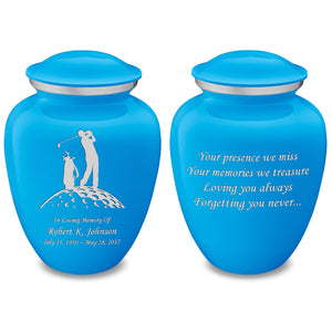 Adult Embrace Racing Blue Golfer Cremation Urn