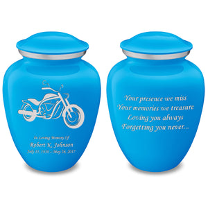 Adult Embrace Racing Blue Motorcycle Cremation Urn