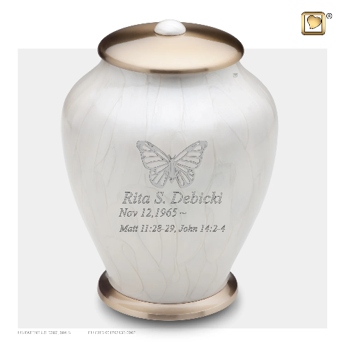 Adult Tall Simplicity Pearl Cremation Urn - COMFORT™ by LoveUrns®