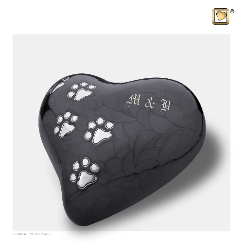 LovePaws Heart Pearlescent Midnight Medium Pet Cremation Urn