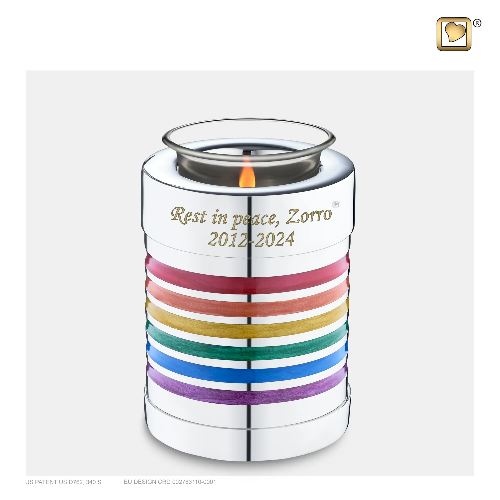 Tealight Pride Rainbow Cremation Urn