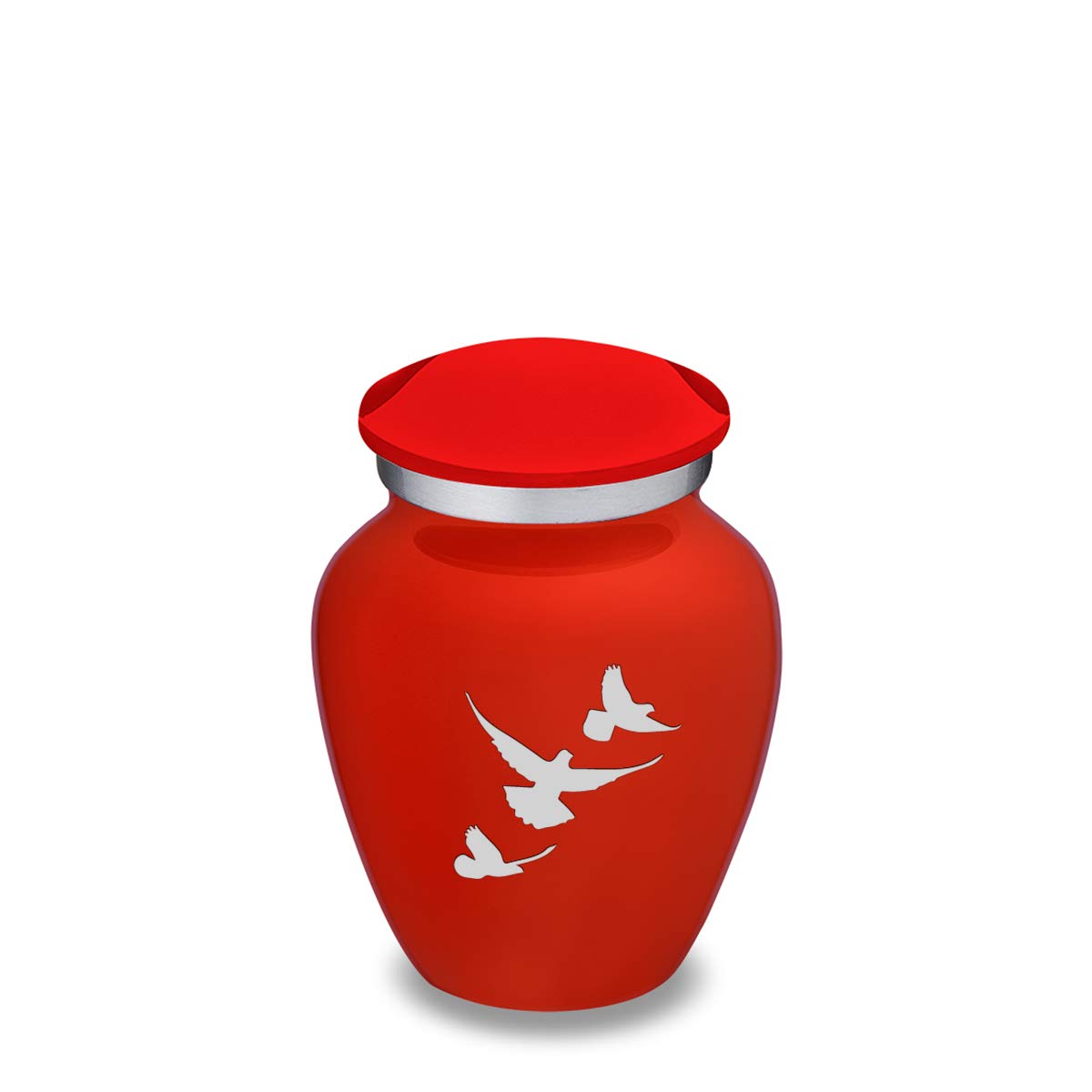 Keepsake Embrace Bright Red Doves Cremation Urn