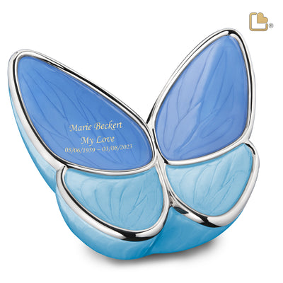 Adult Wings of Hope Butterfly Blue Cremation Urn