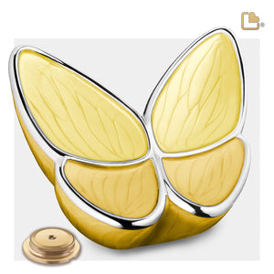 Adult Wings of Hope Butterfly Pearl Yellow Cremation Urn