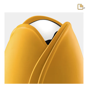 Tulip Standard Adult Urn Yellow & Polished Silver