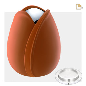 Tulipª Standard Adult Urn Orange & Polished Silver