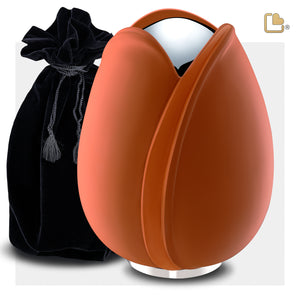 Tulipª Standard Adult Urn Orange & Polished Silver