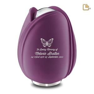 Tulipª Standard Adult Urn Purple & Polished Silver