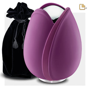 Tulipª Standard Adult Urn Purple & Polished Silver