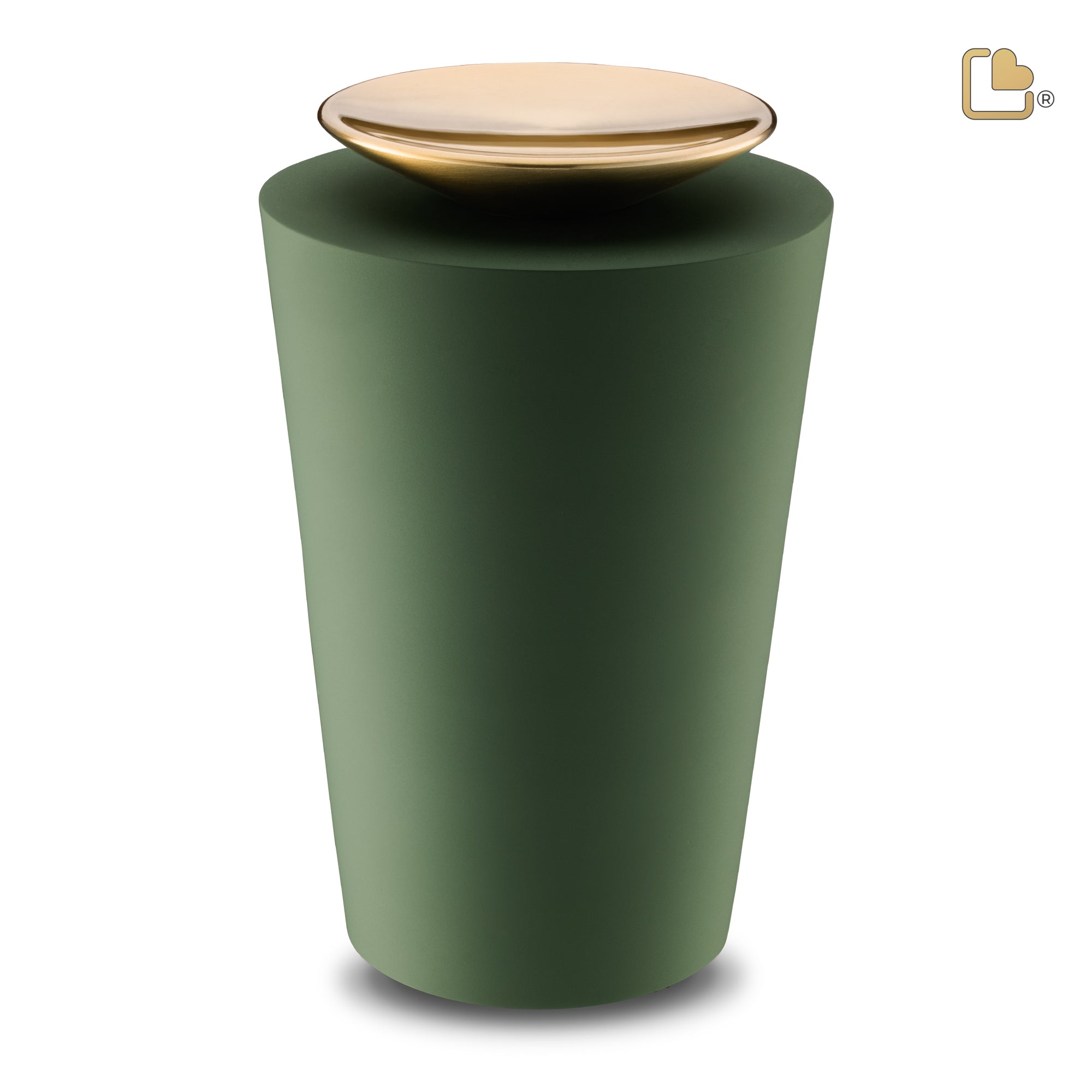 Crescent Tall Standard Adult Urn Sage Green & Brushed Gold