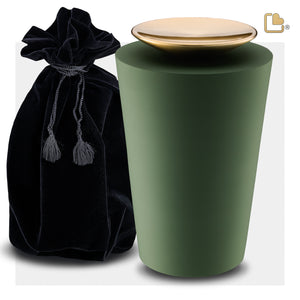 Crescent™ Tall Standard Adult Urn Sage Green & Brushed Gold