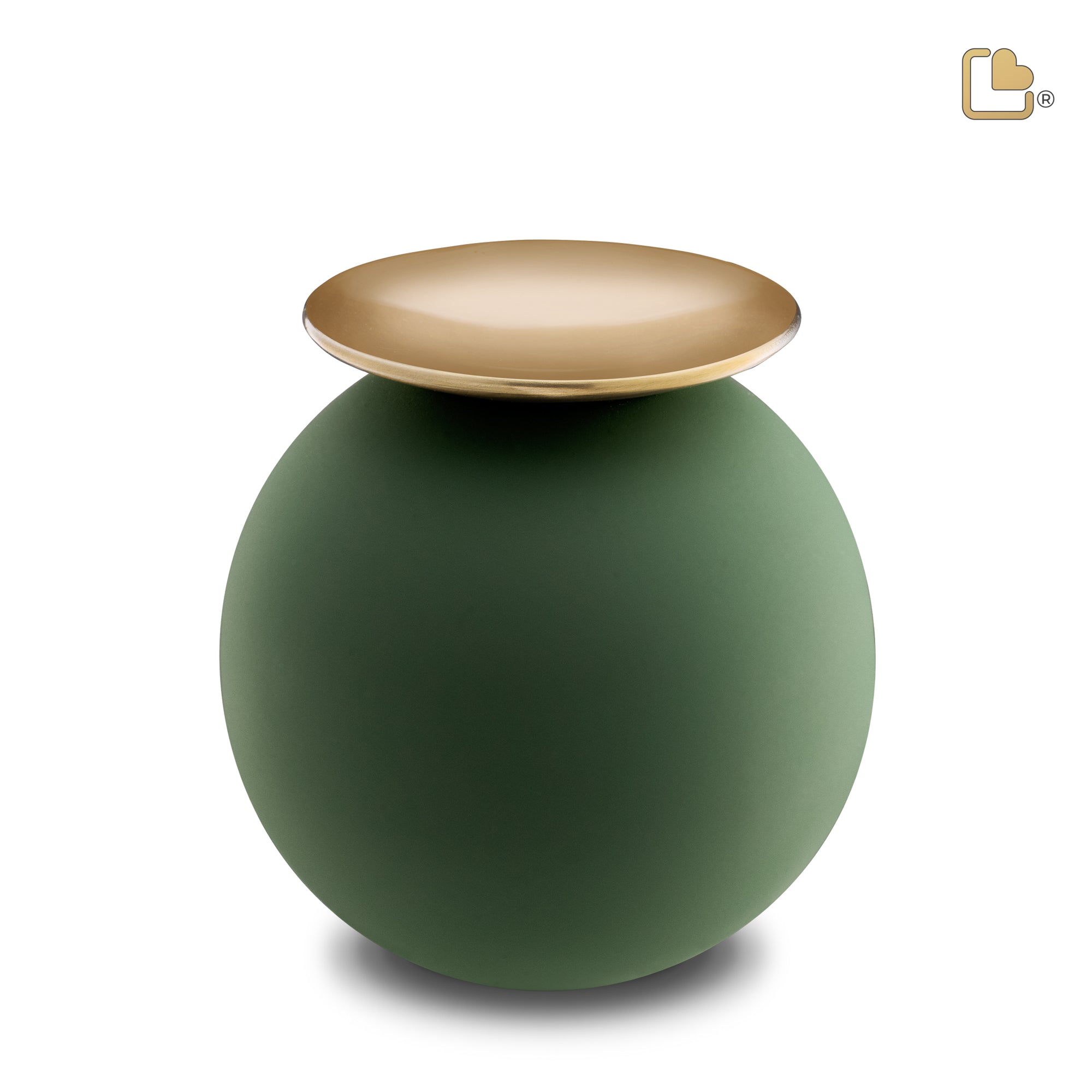 Crescent Sphere Standard Adult Urn Sage Green & Brushed Gold