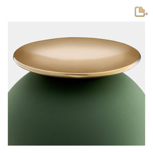 Crescent™ Sphere Standard Adult Urn Sage Green & Brushed Gold