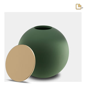 Crescent™ Sphere Standard Adult Urn Sage Green & Brushed Gold