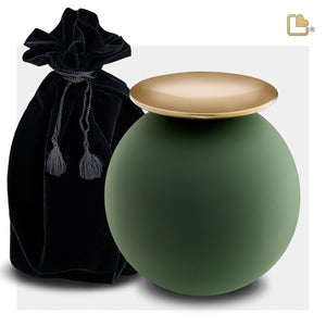 Crescent™ Sphere Standard Adult Urn Sage Green & Brushed Gold