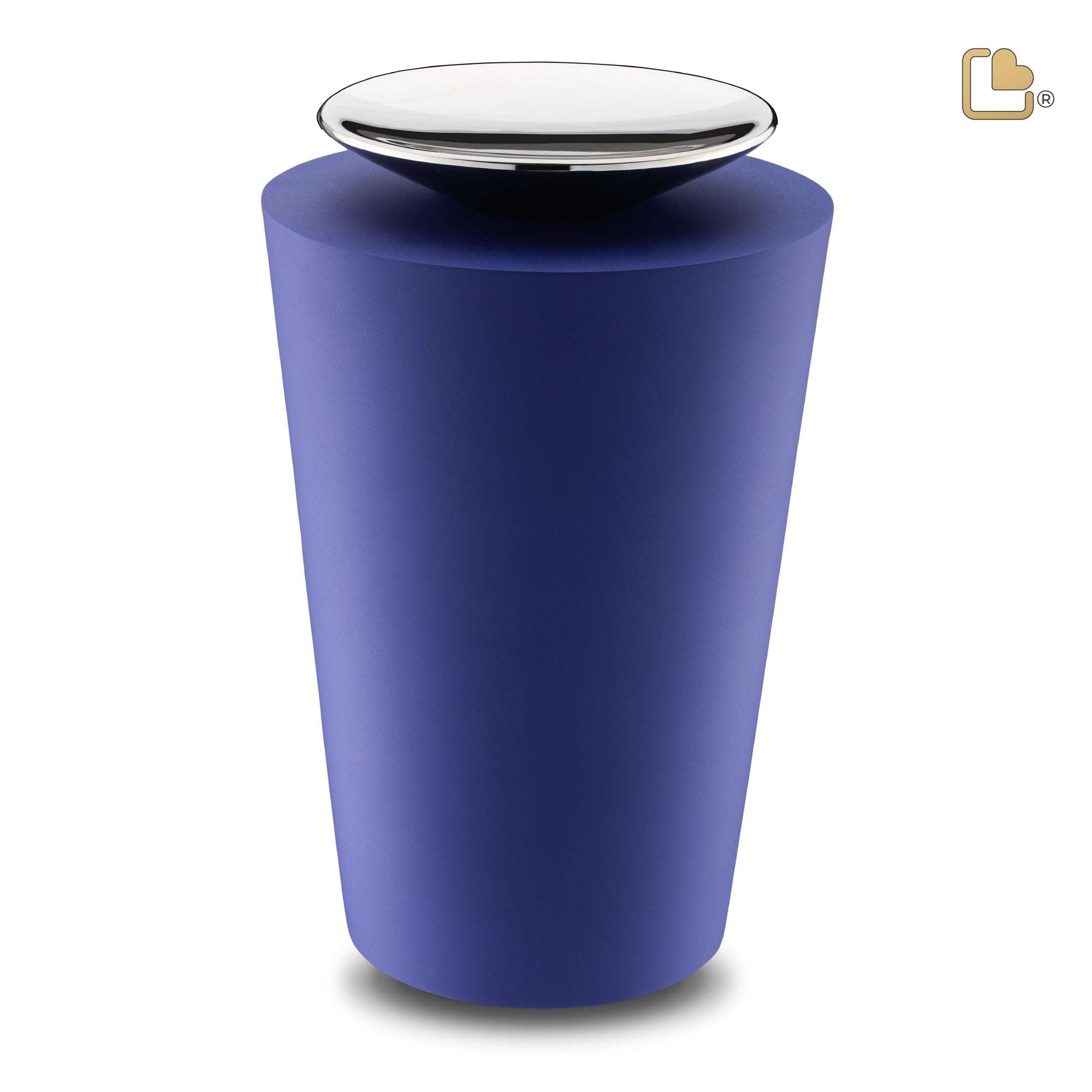 Crescent™ Tall Standard Adult Urn Navy & Polished Silver