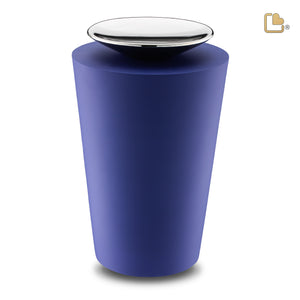 Crescent™ Tall Standard Adult Urn Navy & Polished Silver