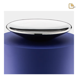 Crescent™ Tall Standard Adult Urn Navy & Polished Silver