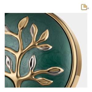 Tree of Love™ Standard Adult Urn Pearl Green & Polished Gold