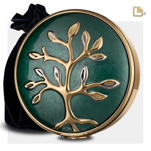 Tree of Love™ Standard Adult Urn Pearl Green & Polished Gold