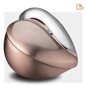 HeartFelt Standard Adult Urn Brushed Rose Gold With Crystal