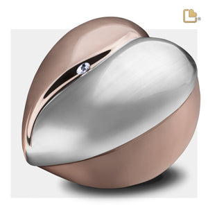 HeartFelt Standard Adult Urn Brushed Rose Gold With Crystal