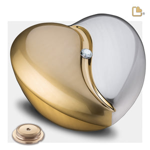 HeartFelt™ Standard Adult Urn Brushed Gold With Crystal