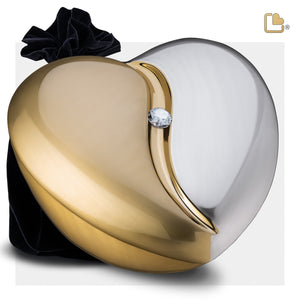 HeartFelt™ Standard Adult Urn Brushed Gold With Crystal