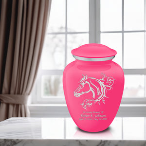 Adult Embrace Bright Pink Horse Cremation Urn