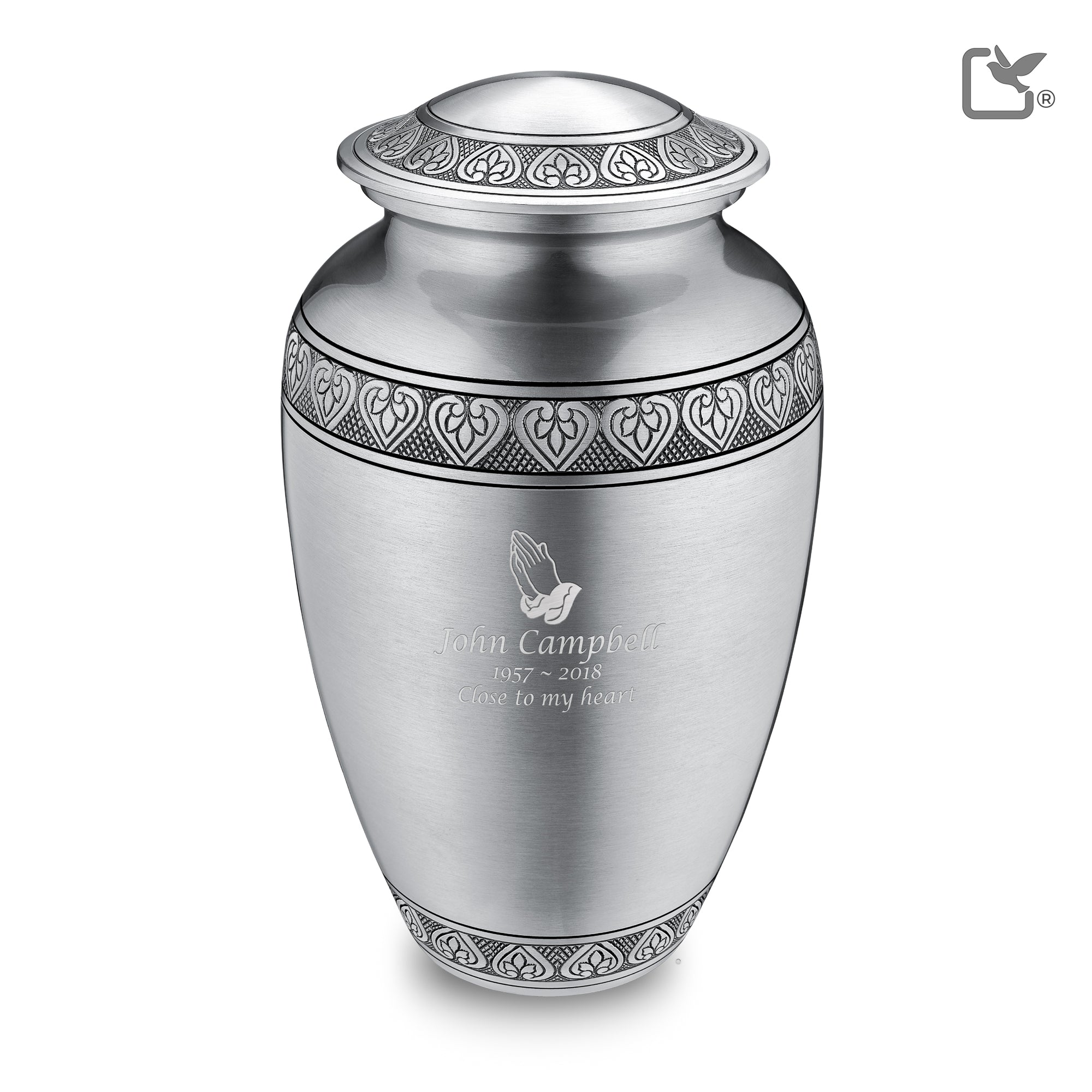 Adult Classic Pewter Cremation Urn - COMFORT by LoveUrns