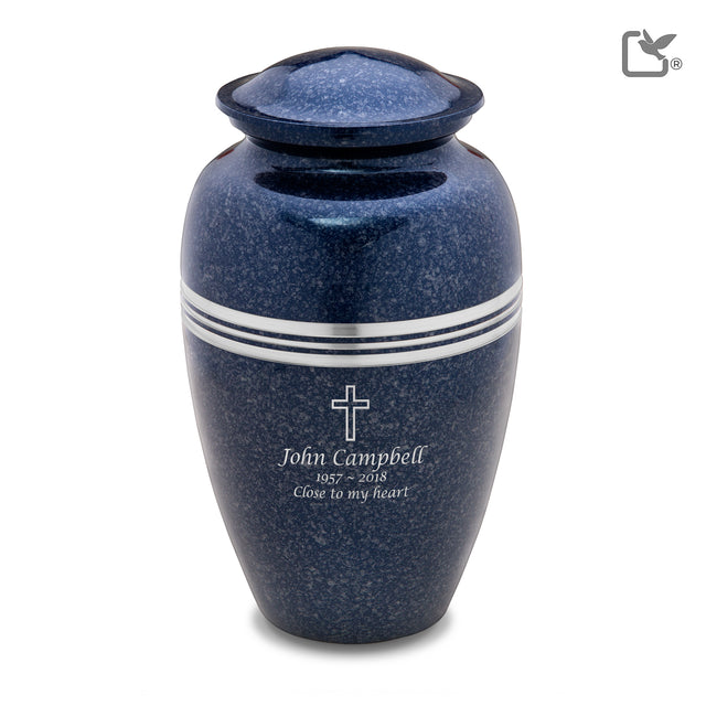 Adult Speckled Indigo Cremation Urn