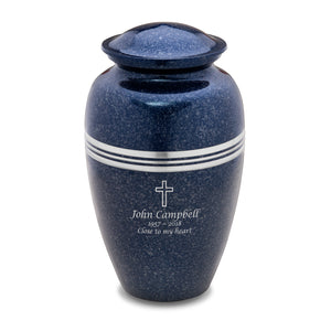 Adult Speckled Indigo Cremation Urn