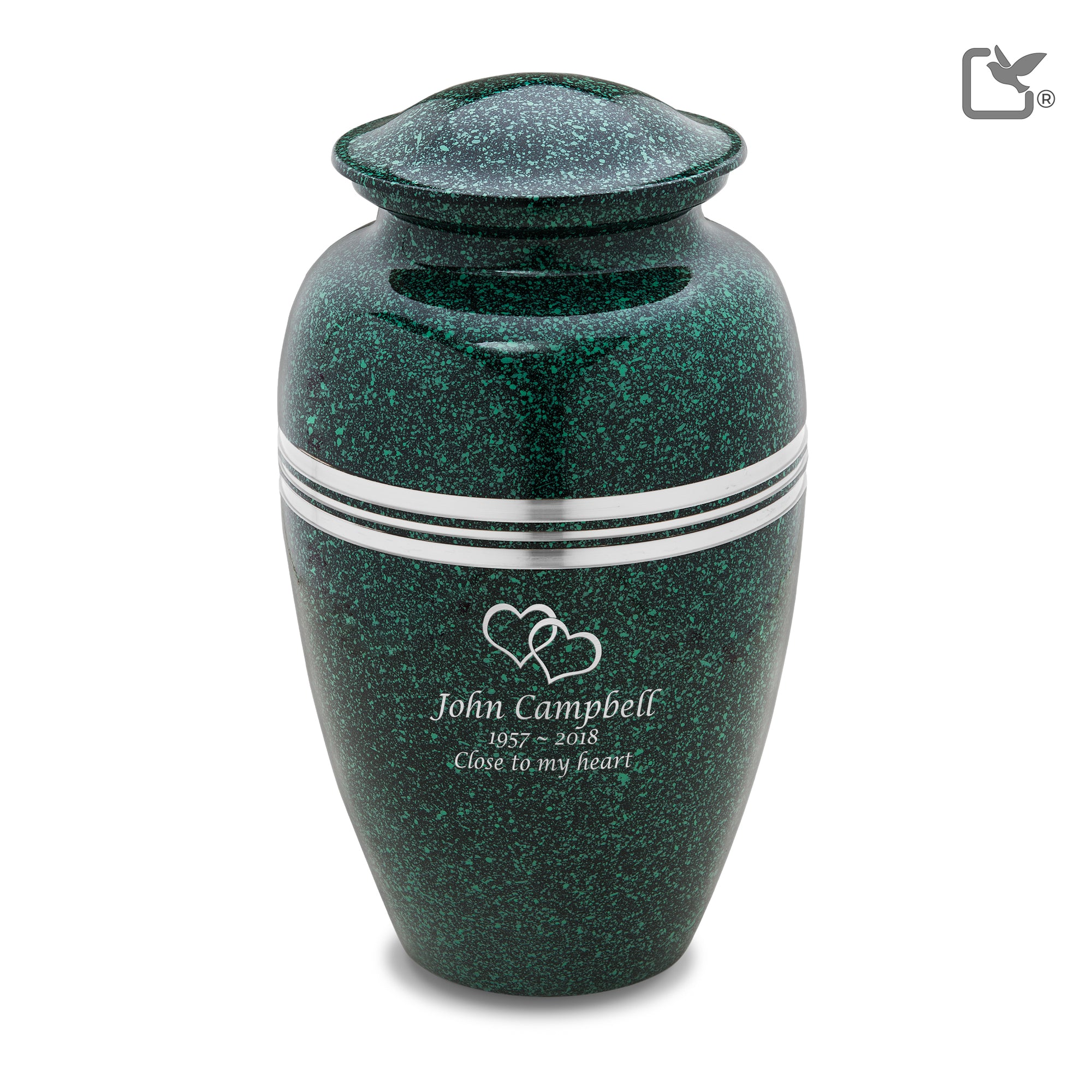 Adult Speckled Emerald Cremation Urn - COMFORT™ by LoveUrns®