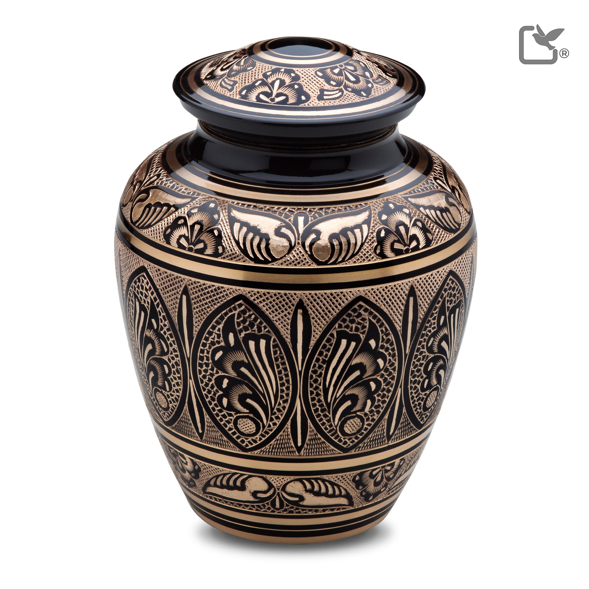 Adult Black & Gold Cremation Urn - COMFORT by LoveUrns