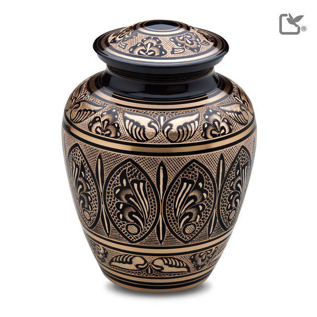 Adult Black & Gold Cremation Urn - COMFORT™ by LoveUrns®