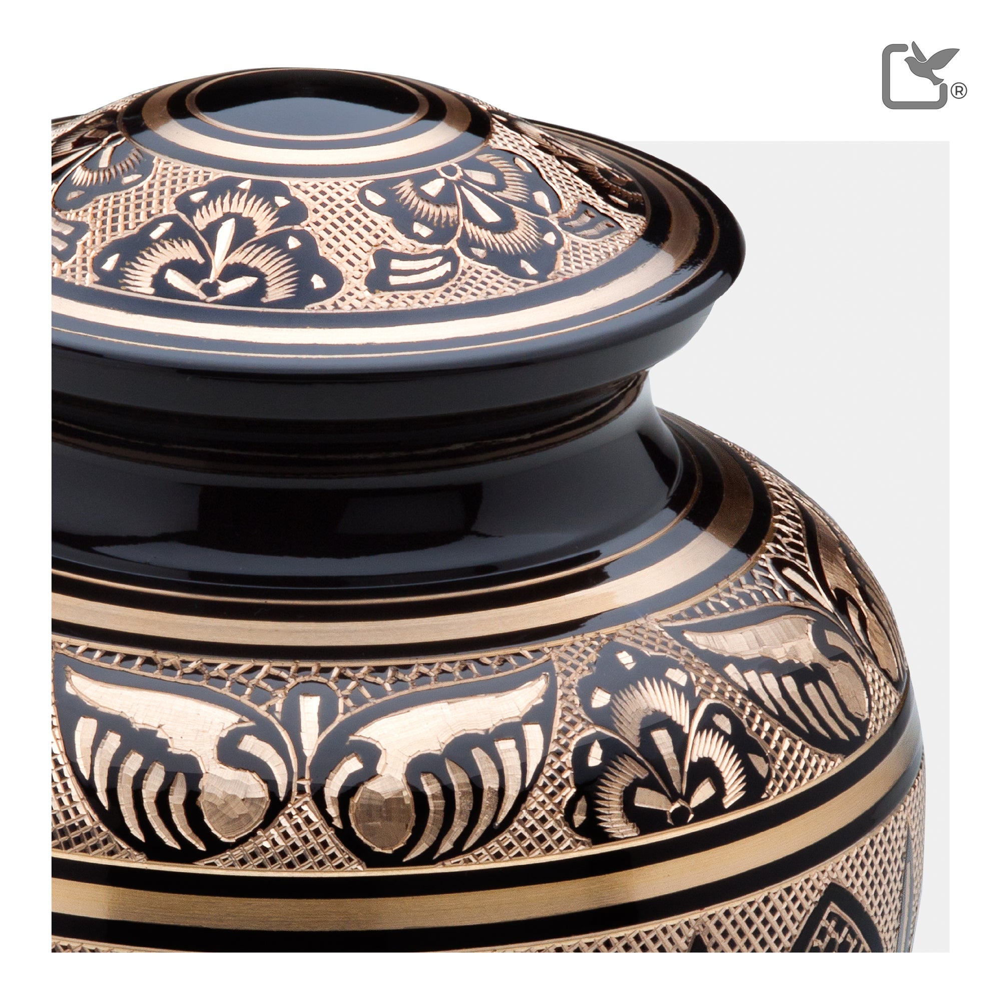 Adult Black & Gold Cremation Urn - COMFORT by LoveUrns