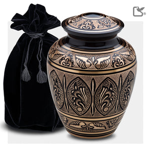 Adult Black & Gold Cremation Urn - COMFORT™ by LoveUrns®