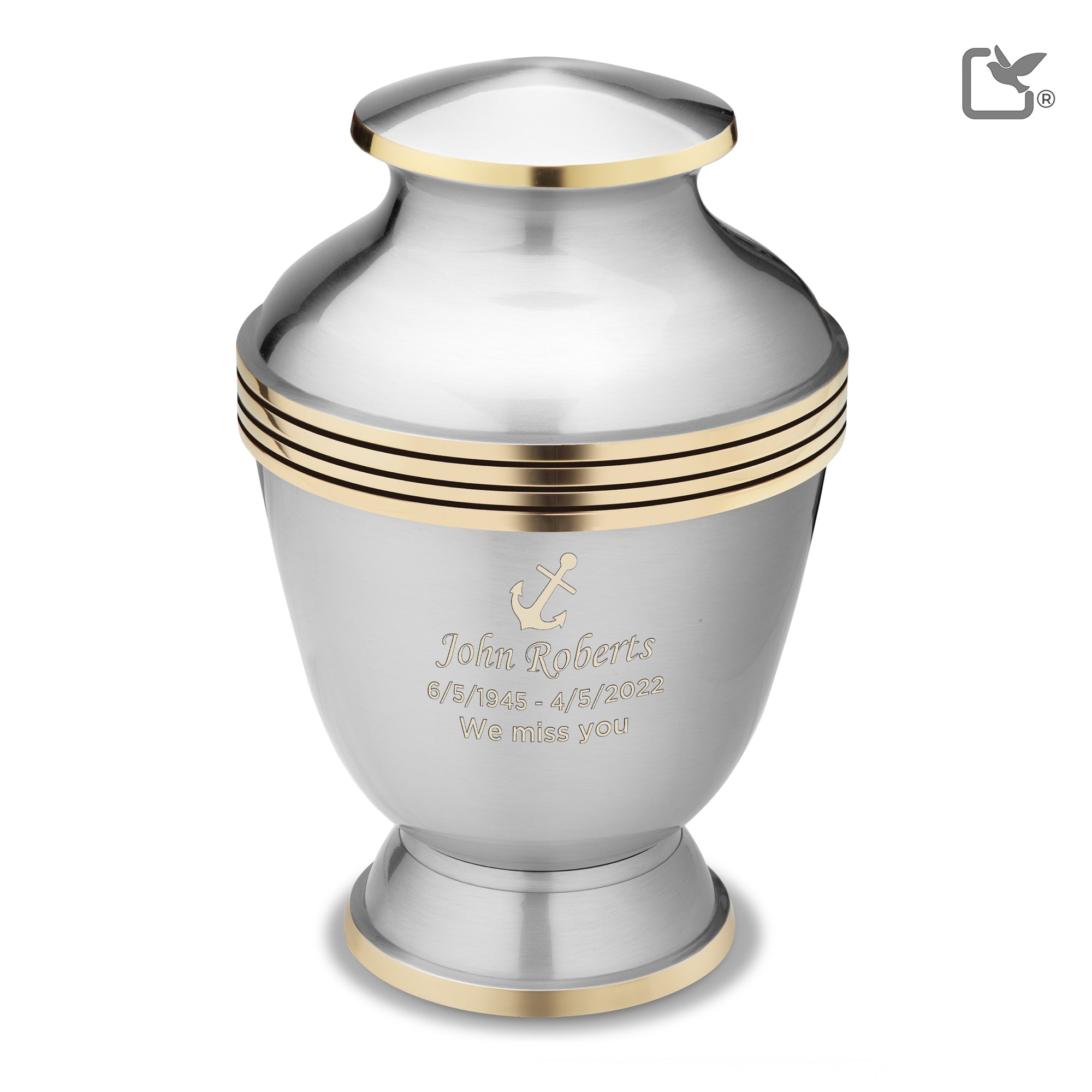 Adult Elegant Pewter Cremation Urn - COMFORT™ by LoveUrns®