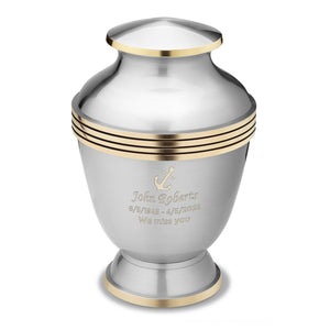 Adult Elegant Pewter Cremation Urn - COMFORT™ by LoveUrns®