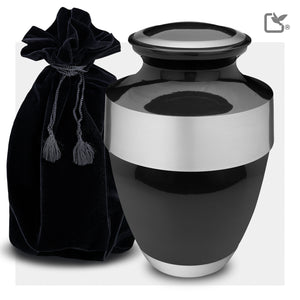 Espana Standard Adult Urn Midnight & Brushed Pewter - COMFORT™ by LoveUrns®