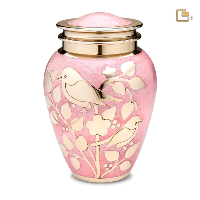 Adult Gold Blessing Birds Cremation Urn