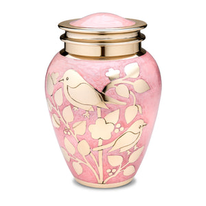 Adult Gold Blessing Birds Cremation Urn